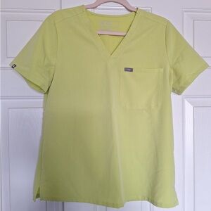 Figs Medium Citrine Neon Yellow Scrub Top